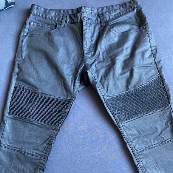 INC mens wax finished slim straight jeans - Picture 1 of 4